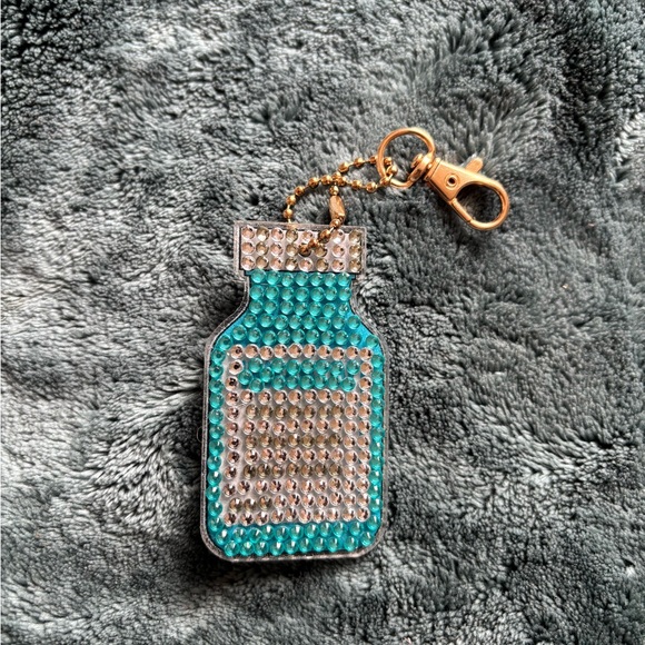 Sparkling Blue and Silver Keychain - Picture 2 of 2